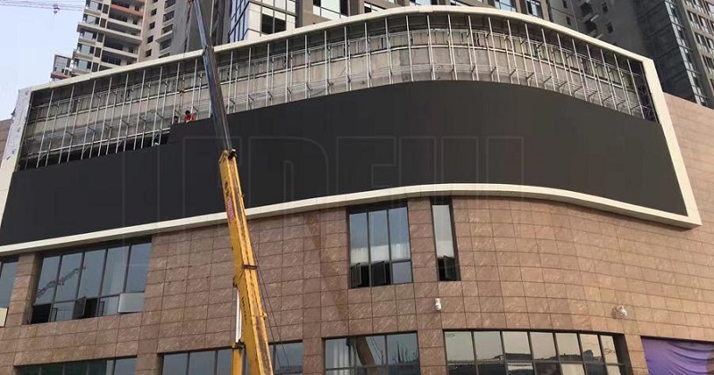 Wall Mounted Curved LED Display Installation Wall Mounted Curved LED Display Installation