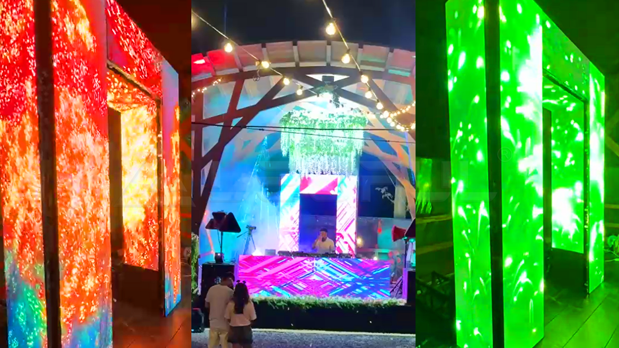 The DJ booth and door shape screen in Japan-1